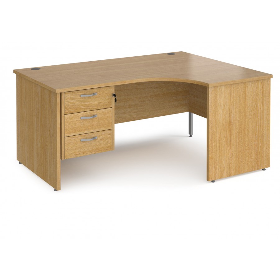 Maestro Panel end Ergonomic desk with Three Drawer Pedestal